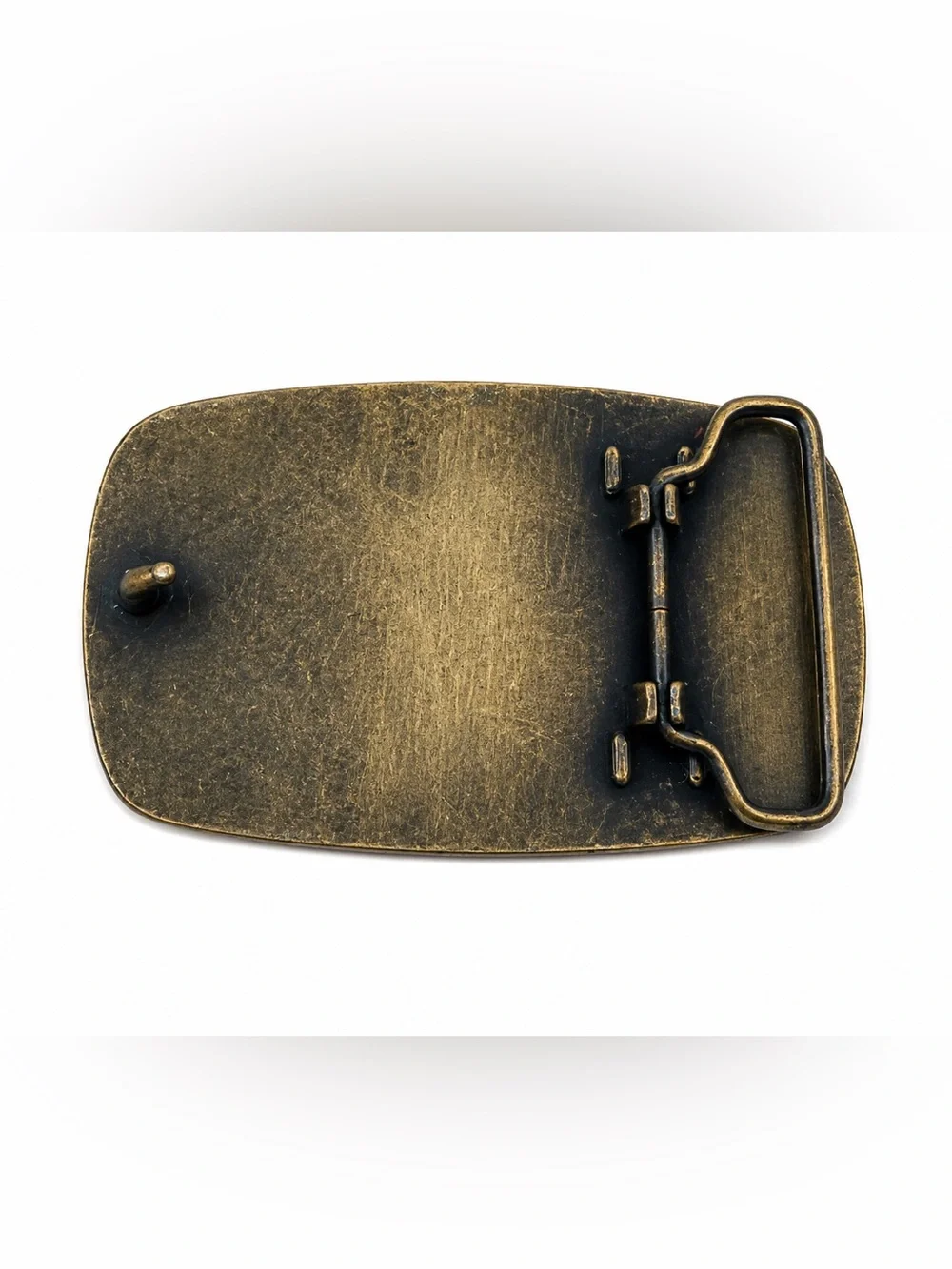 Vintage Western Horseshoe Floral Antique Brass Tone Belt Buckle